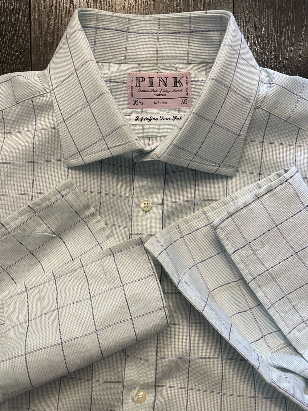 Thomas Pink - all cotton dress shirt Size 42 (16.5” neck)